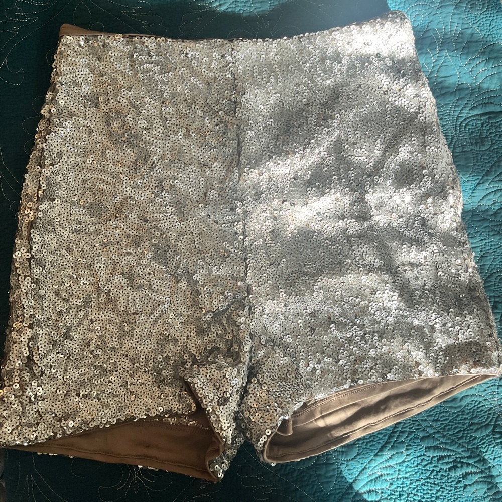 Express extreme high waist sequin shorts